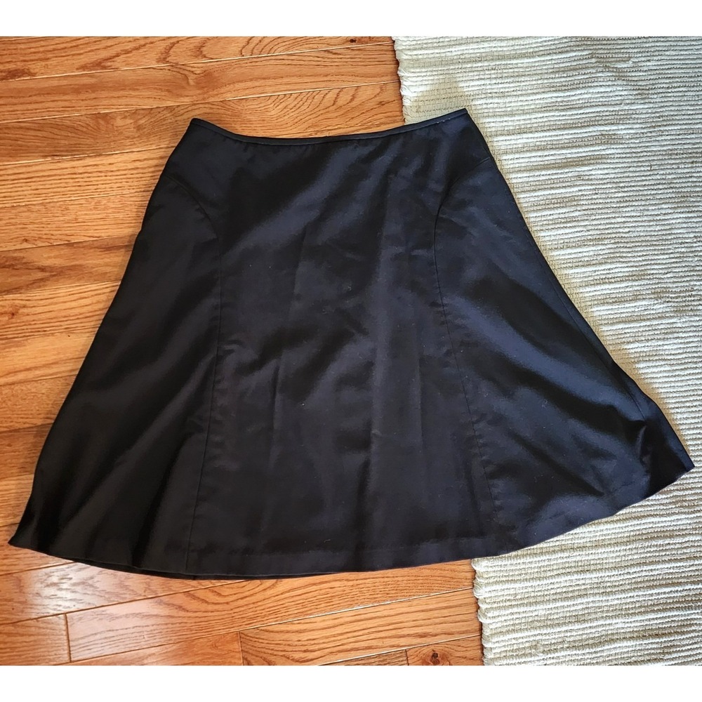 Calvin Klein Black Skirt A-Line Flare Lined Business Career Work 8